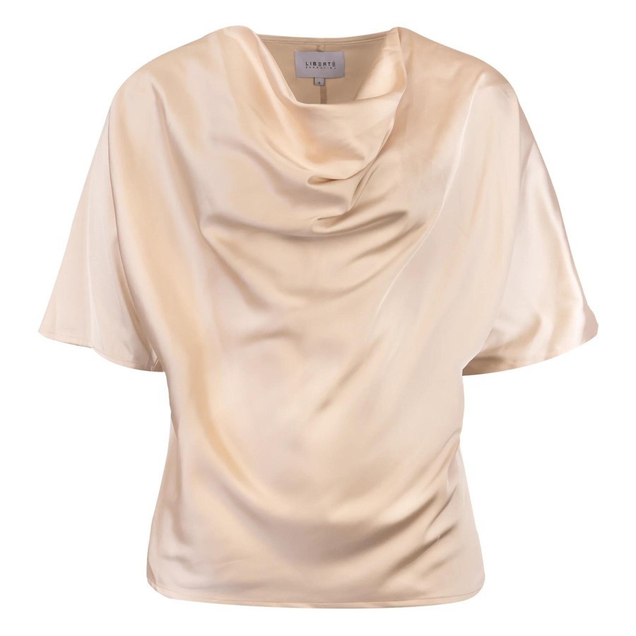 Overdele LIBERTÉ | Liberte 21560 Drappi Bluse Offwhite Sateen