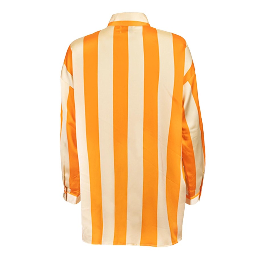 Overdele LIBERTÉ | Liberte 21595 Felina Ls Skjorte Orange Gold Stripe