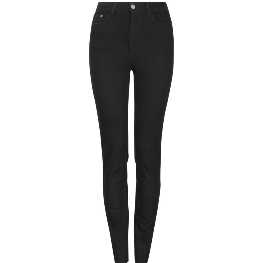 Underdele soft rebels | Soft Rebels Sr221-804 Highwaist Slim Jeans Black