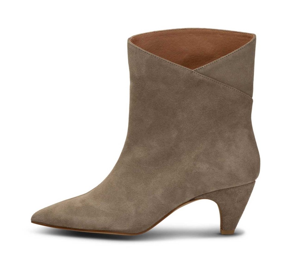 Fodtoj SHOE THE BEAR | Shoe The Bear Stb2221 Paula Ankle Boot Suede Taupe