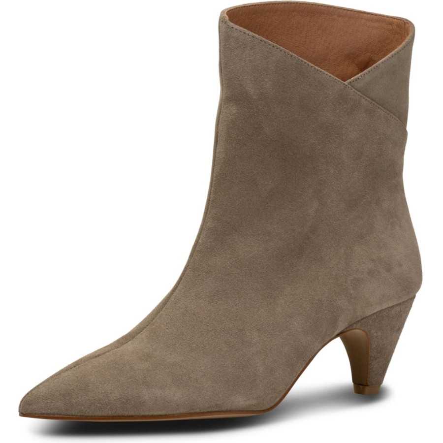 Fodtoj SHOE THE BEAR | Shoe The Bear Stb2221 Paula Ankle Boot Suede Taupe