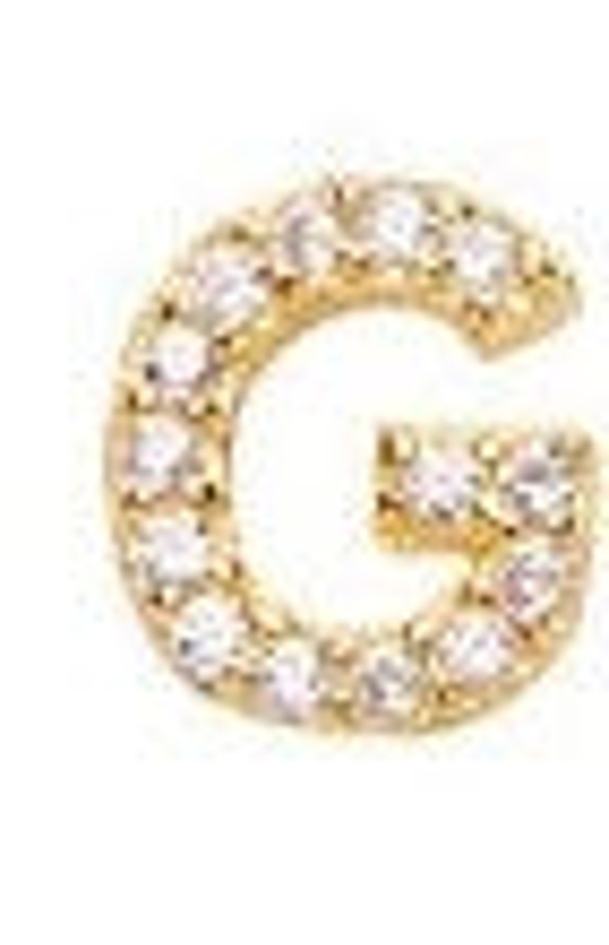 Accessories Pico | Pico M01014 Alphabet Crystal Stud Gold G Goldplated