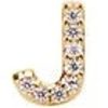 Accessories Pico | Pico M01014 Alphabet Crystal Stud Gold J Goldplated