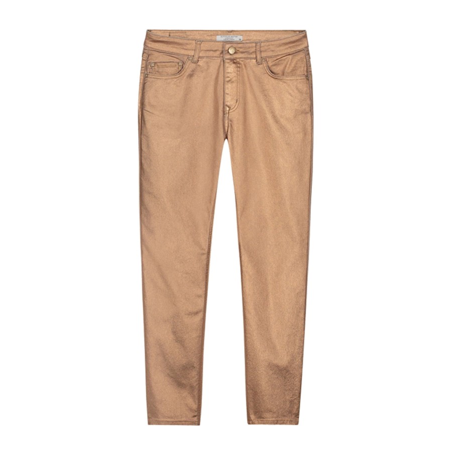 Underdele SUMMUM WOMAN | Summum 4S2245-11641 Skinny Foil Coated Twill Peach