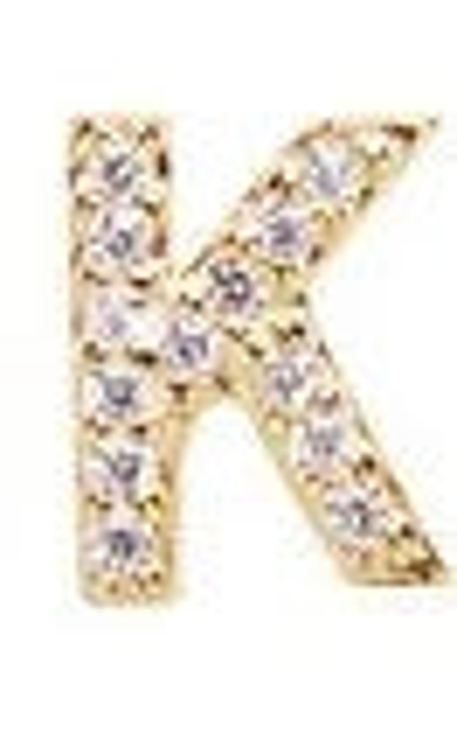 Accessories Pico | Pico M01014 Alphabet Crystal Stud Gold K Goldplated