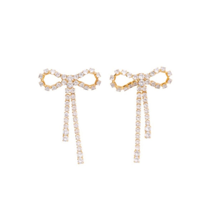 Accessories Pico | Pico Arco Large Crystal Stud Golde Goldplated