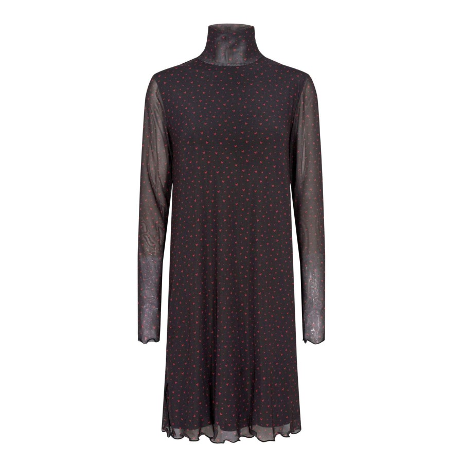 Overdele LIBERTÉ | Liberte 21178 Mesh Ls Ashape Dress Hearts