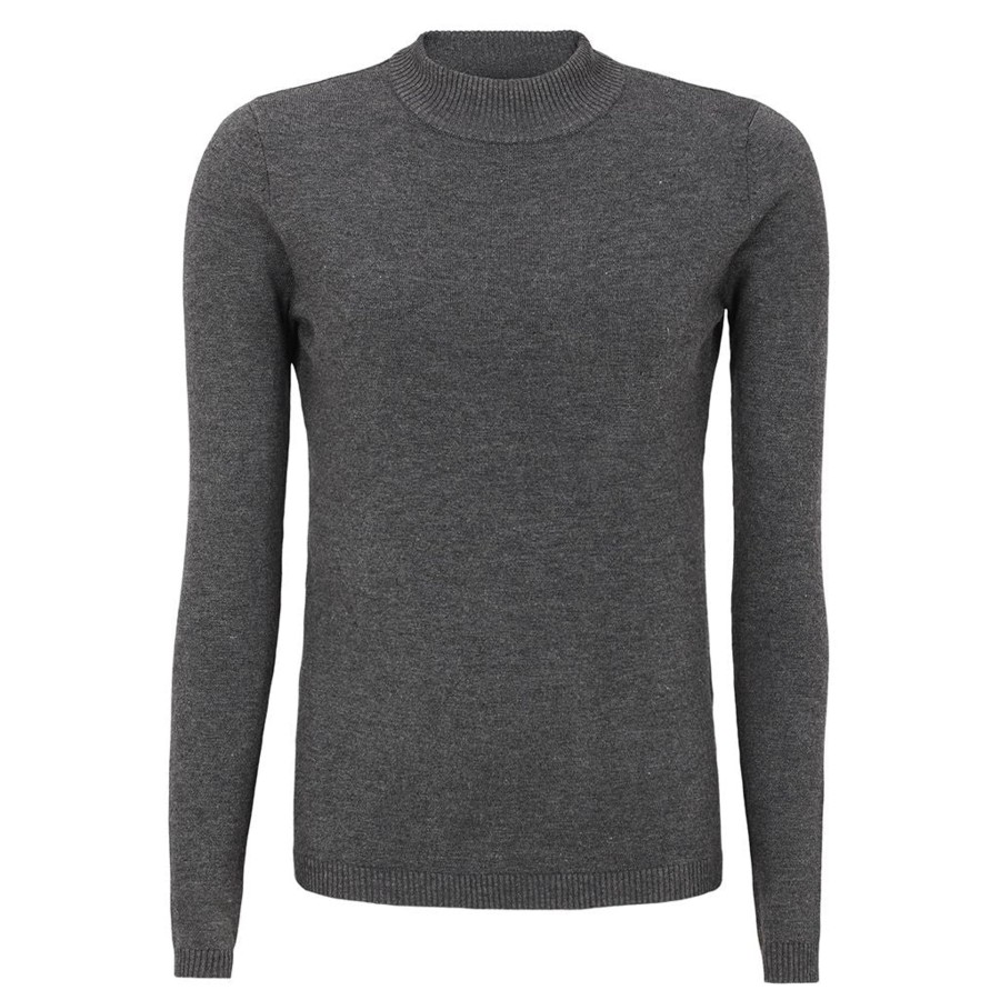 Overdele soft rebels | Soft Rebels Sr416-229 Marla Turtleneck Knit Antrazit Grey Melange