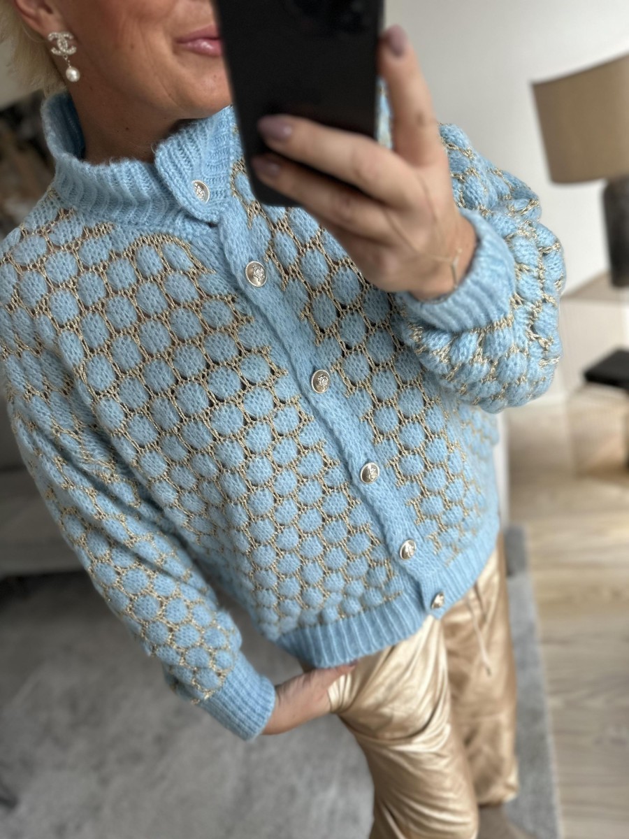 Overdele Engbork | By Engbork Alva Cardigan Sky Blue/Gold