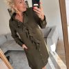 Overdele GASPAR | Gaspar 2208700 Madison Dress Olive