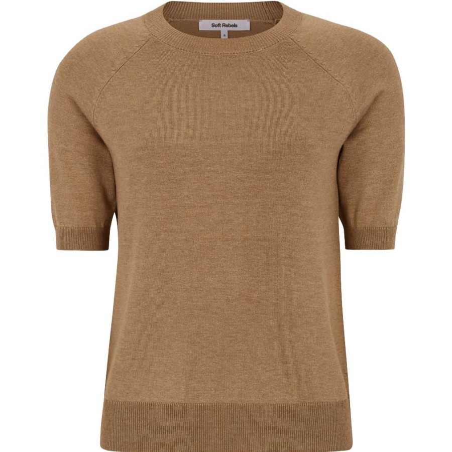 Overdele soft rebels | Soft Rebels Sr320-200 Marla O-Neck Knit Tiger'S Eye