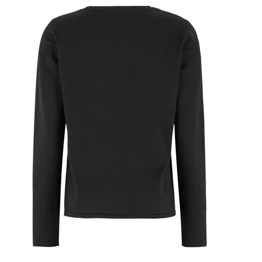 Overdele soft rebels | Soft Rebels Sr219-208 Marla O-Neck Roll Edge Knit Black