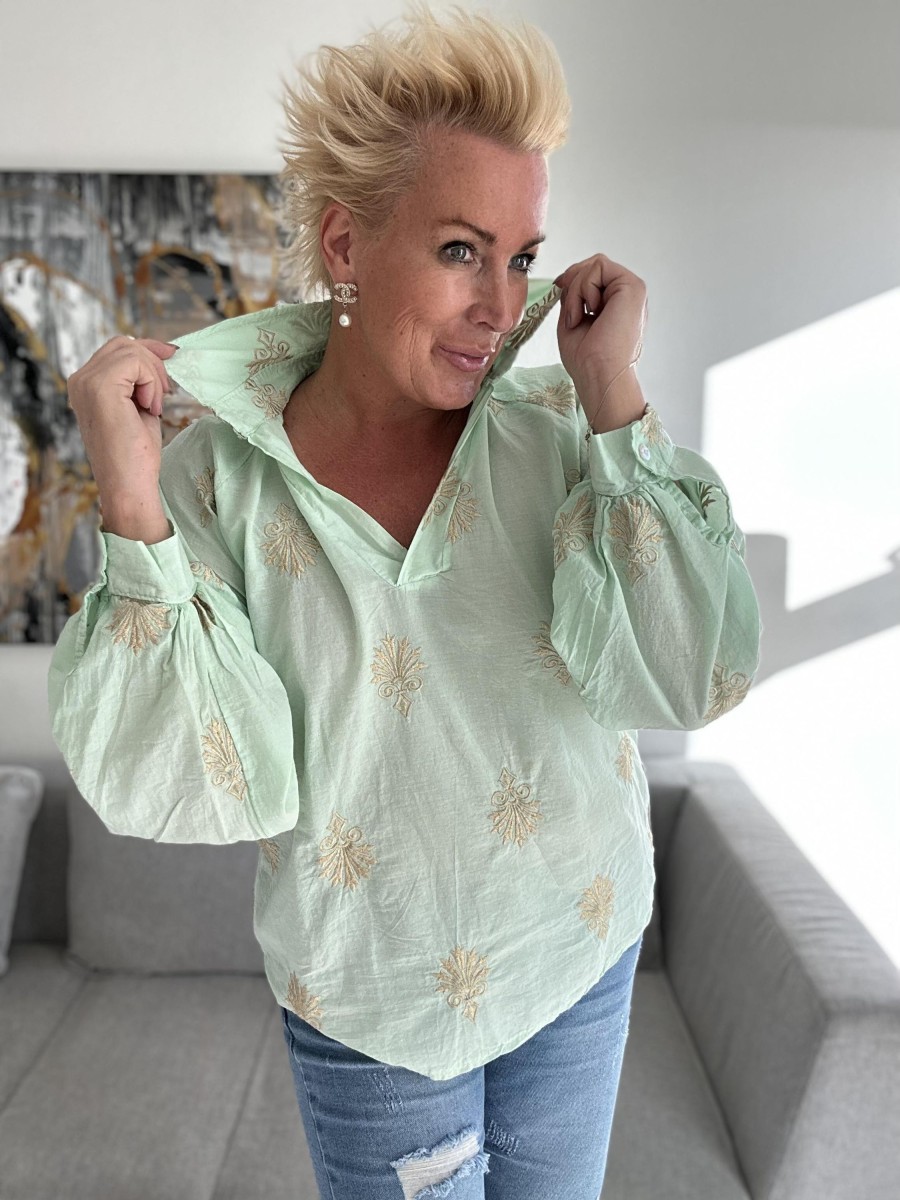 Overdele Engbork | By Engbork Liva Bluse Mint Gold