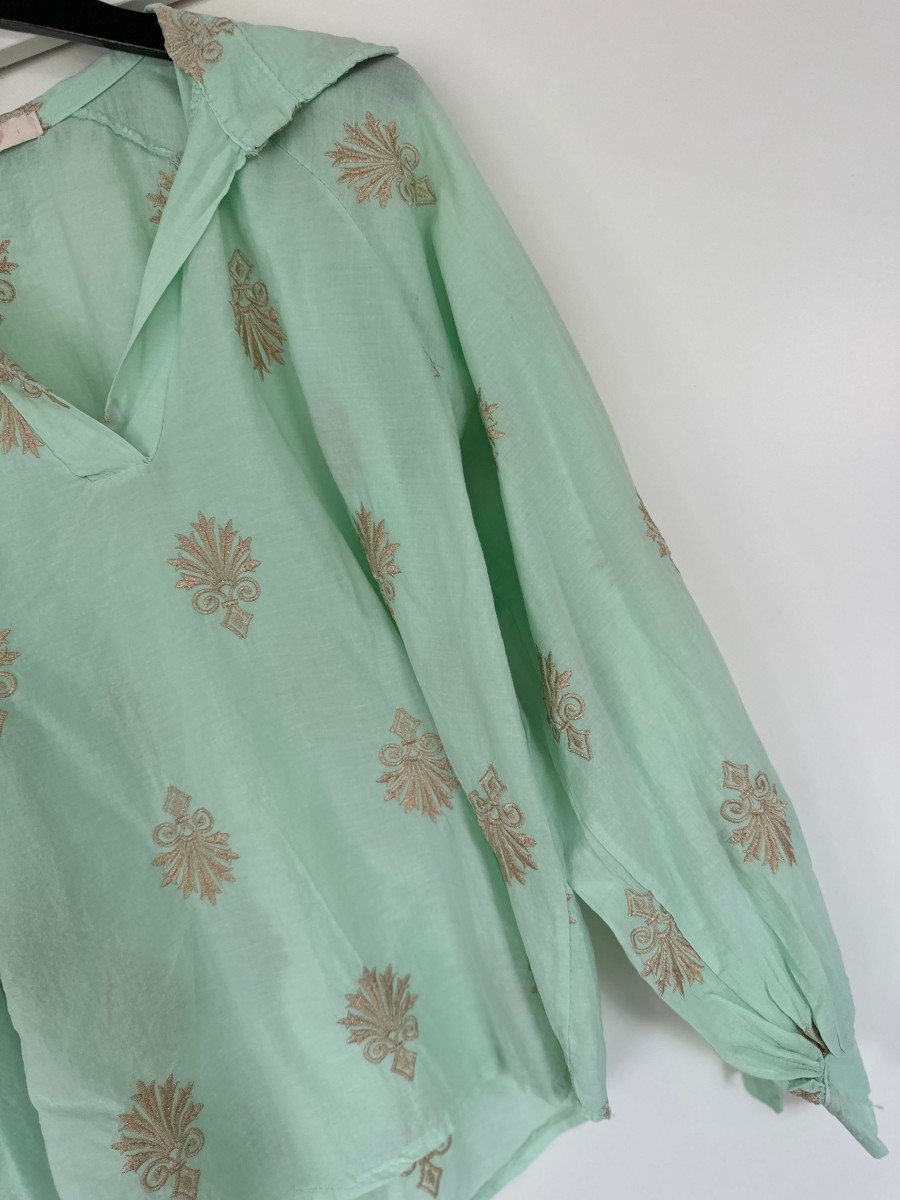 Overdele Engbork | By Engbork Liva Bluse Mint Gold