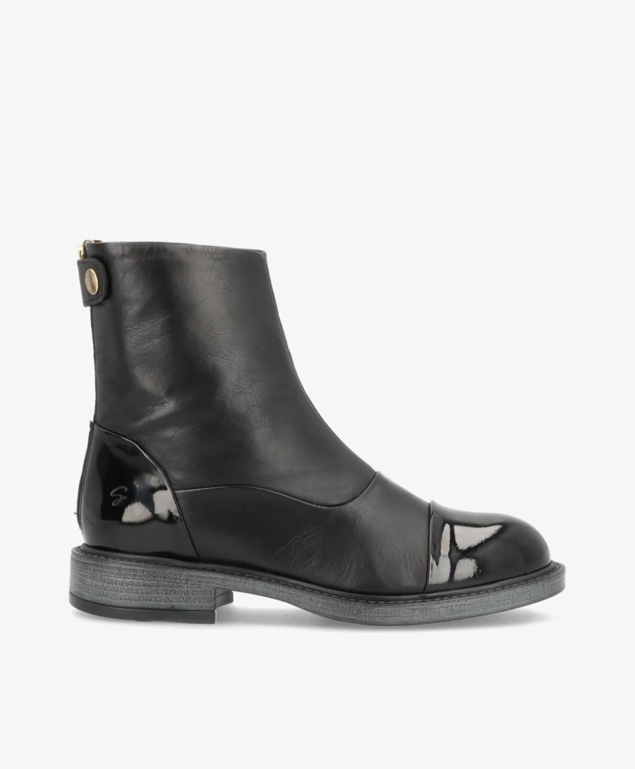 Fodtoj Shoedesign Copenhagen | Shoedesign Copenhagen S212-1006 Dahlia Patent Boot Black Black Leather