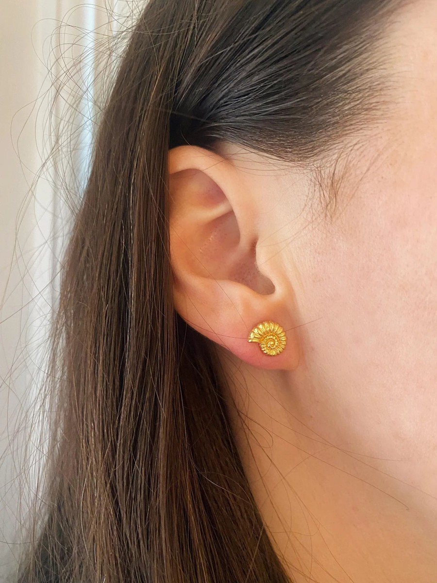 Accessories Pico | Pico R01003 Caracol Studs Gold