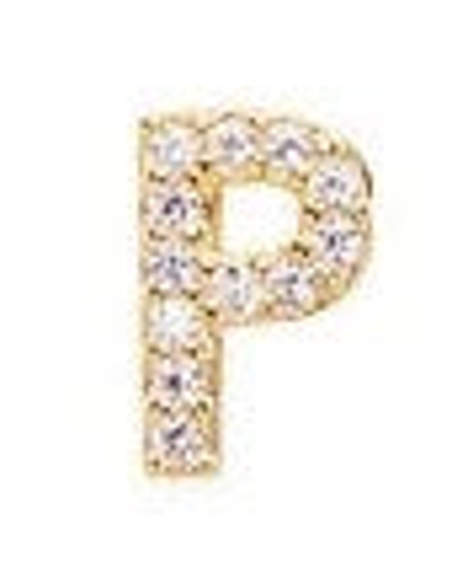 Accessories Pico | Pico M01014 Alphabet Crystal Stud Gold P Goldplated