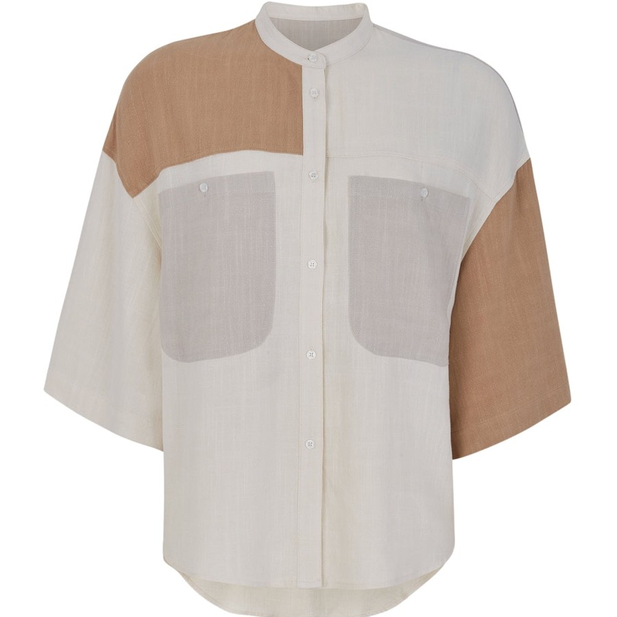 Overdele soft rebels | Soft Rebels Sr323-733 Palmer Shirt Blocked Whitecap Gray