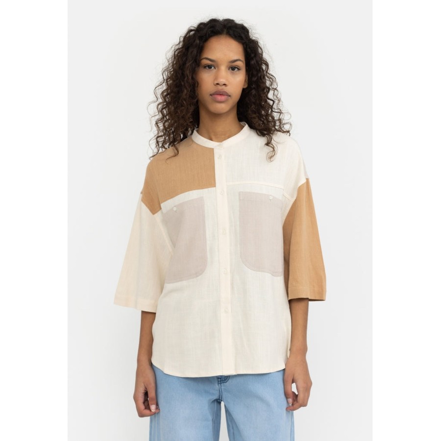 Overdele soft rebels | Soft Rebels Sr323-733 Palmer Shirt Blocked Whitecap Gray