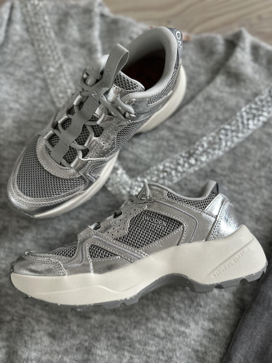 Fodtoj WODEN | Woden Wl592-040 Sif Metallic Sneakers Grey