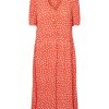 Overdele PIECES | Pieces Sasha 2/4 V-Neck Midi Dress Grenadine/Flowers