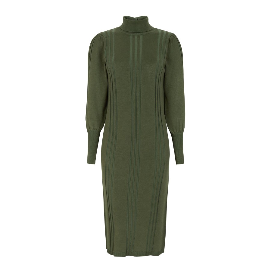 Overdele soft rebels | Soft Rebels 523-201 Morgan Rollneck Dress Burnt Olive