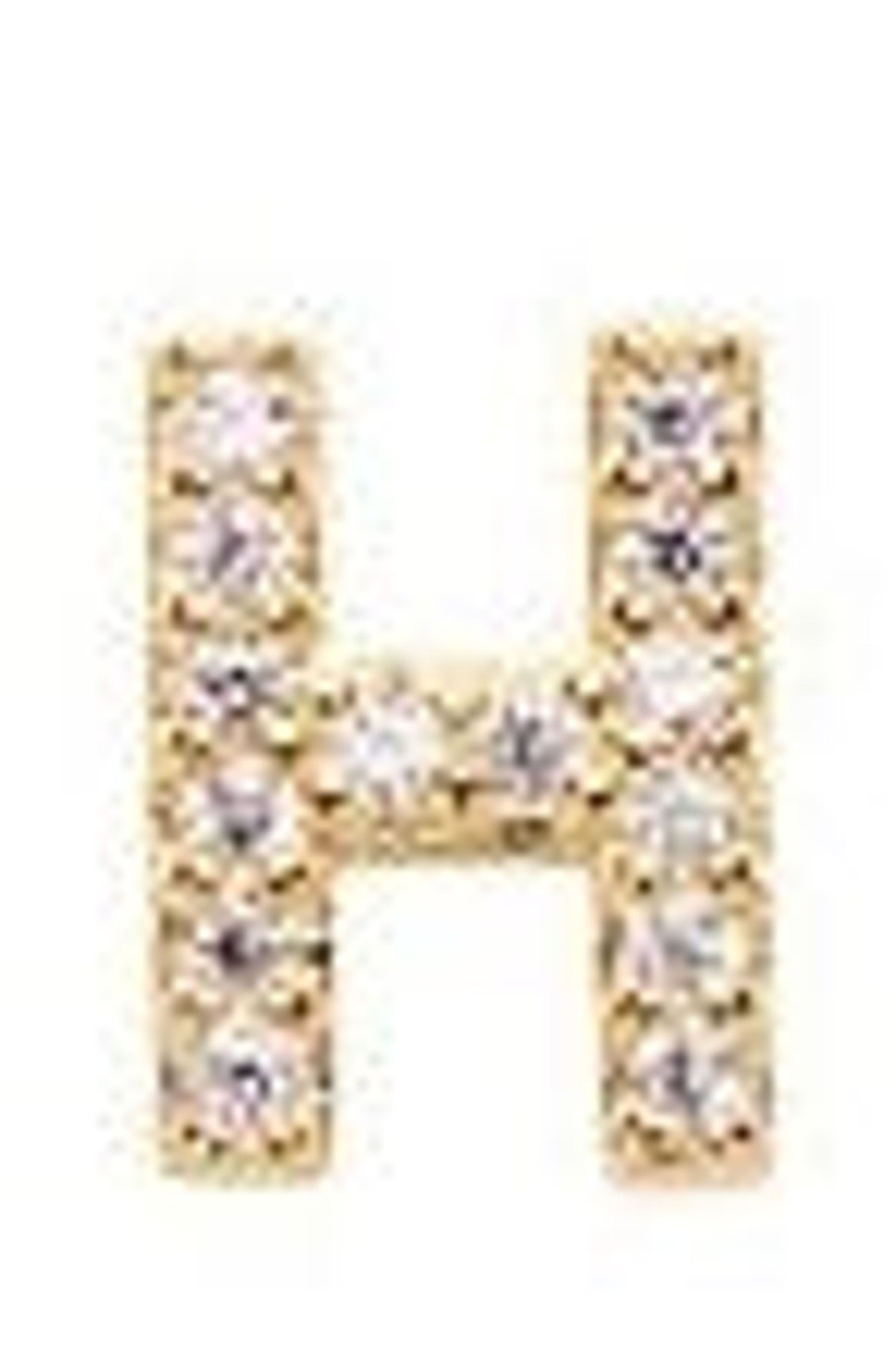 Accessories Pico | Pico M01014 Alphabet Crystal Stud Gold H Goldplated