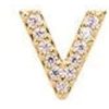 Accessories Pico | Pico M01014 Alphabet Crystal Stud Gold V Goldplated