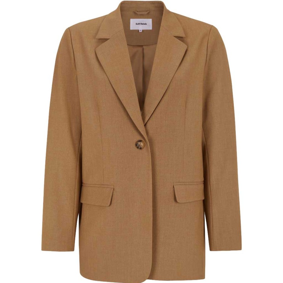 Overdele soft rebels | Soft Rebels Srss23-720 Vilja Loose Blazer Tiger'S Eye