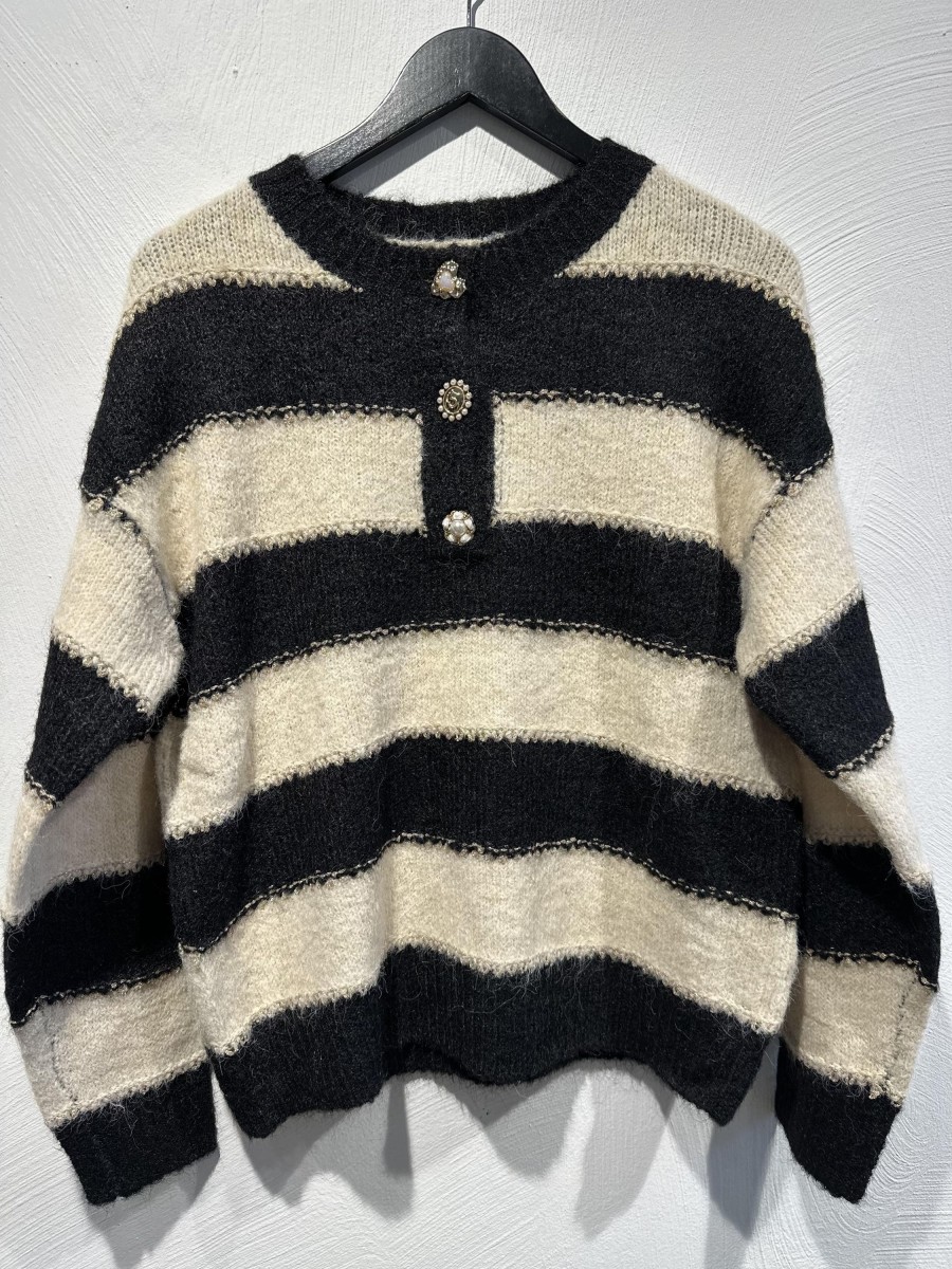 Overdele Engbork | By Engbork Anne-Marie Strik Stripe Black/Ivory