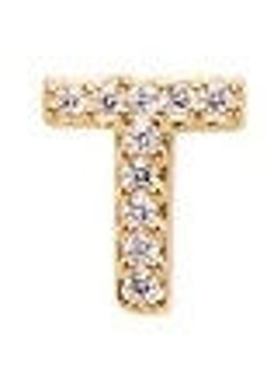 Accessories Pico | Pico M01014 Alphabet Crystal Stud Gold T Goldplated