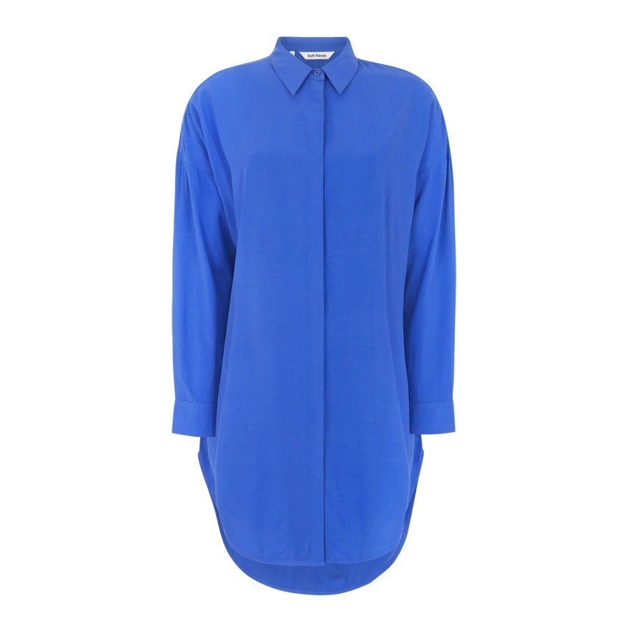 Overdele soft rebels | Soft Rebels Sr420-758 Freedom Long Shirt Dazzling Blue