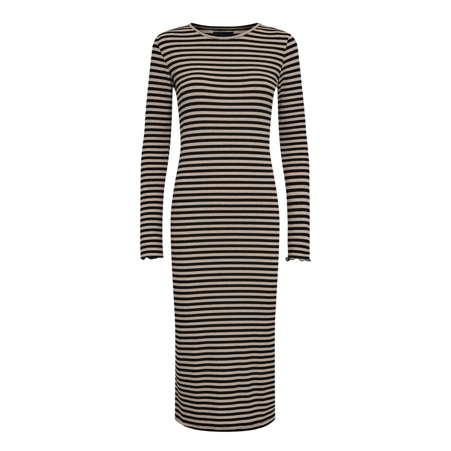 Overdele LIBERTÉ | Liberte 21162 Natalia Ls Kjole Sesame Stripe