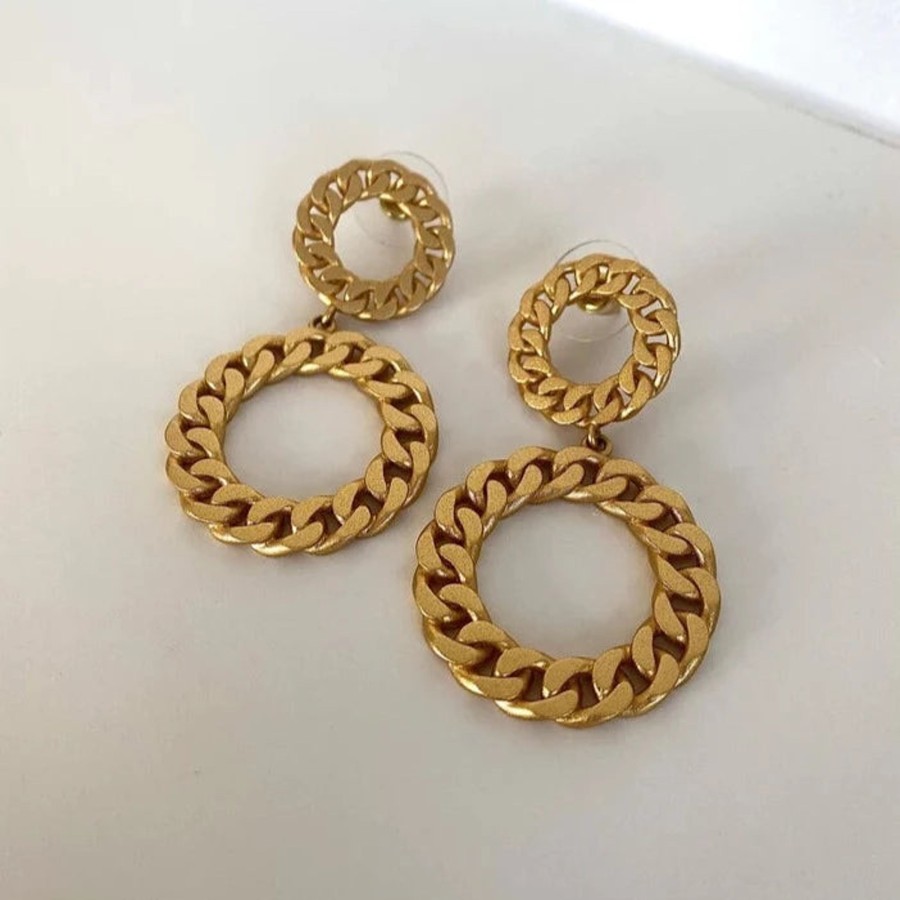 Accessories ATTSTONE | Attstone Statement Chain Earring Gold Champaign