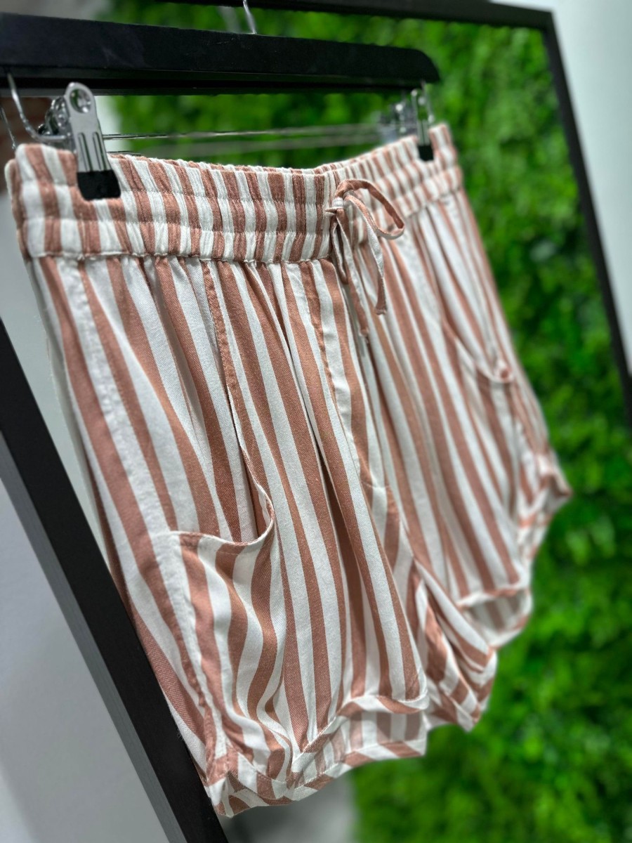 Underdele GASPAR | Gaspar 2301913 Honolulu Shorts Stripe Brown