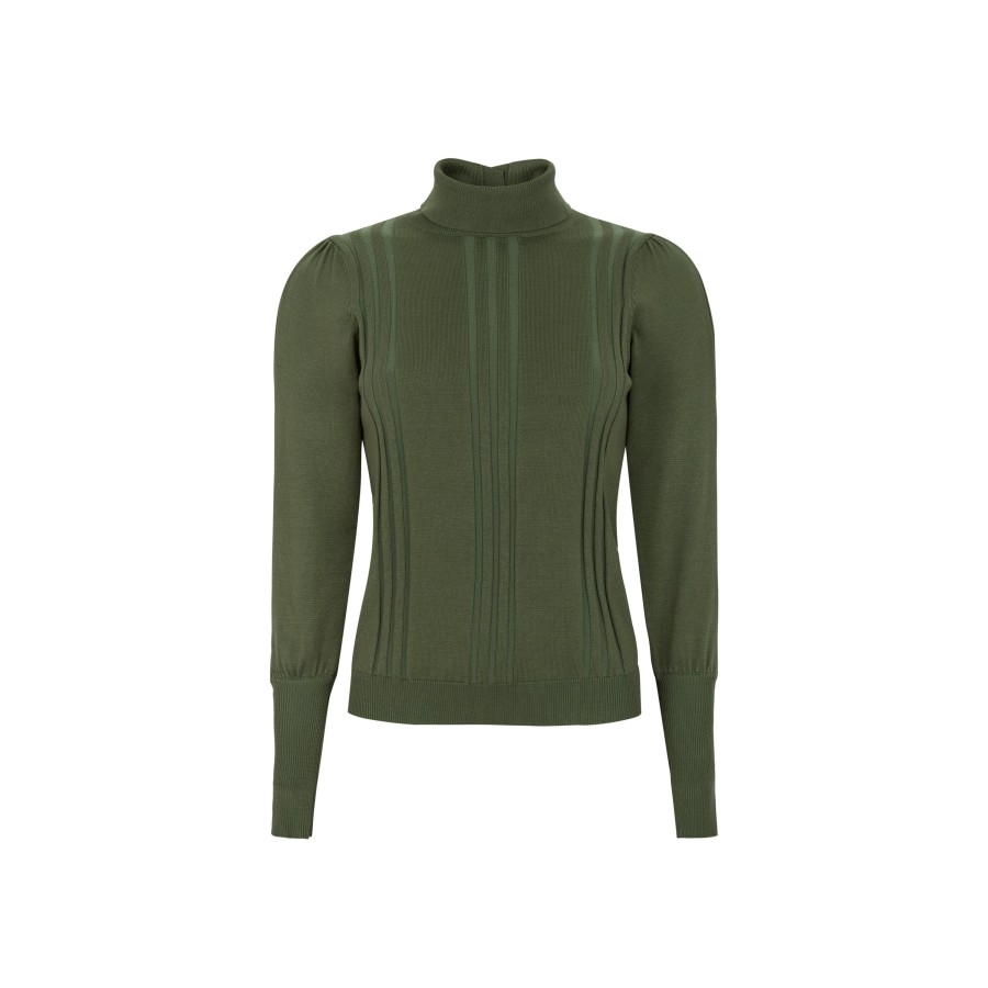 Overdele soft rebels | Soft Rebels 523-200 Morgan Rollneck Knit Burnt Olive