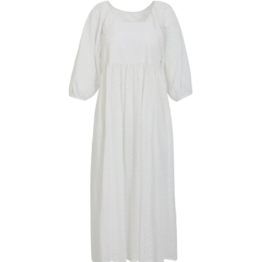 Overdele COSTER COPENHAGEN | Coster Cch5506 Cc Heart Nora Long Broderi Anglaise Dress White