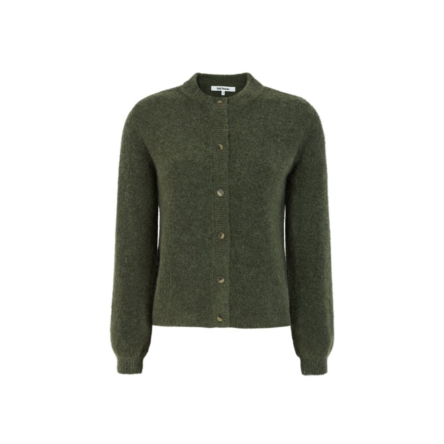 Overdele soft rebels | Soft Rebels 2112-200 Allison O-Neck Cardigan Knit Burnt Olive