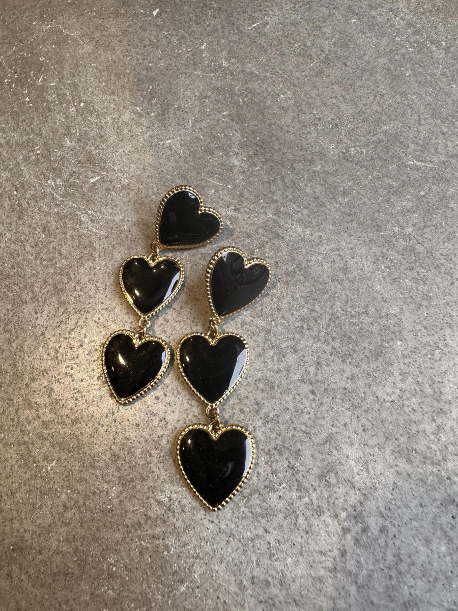 Accessories Engbork | By Engbork Many Hearts Black Goldcoloured