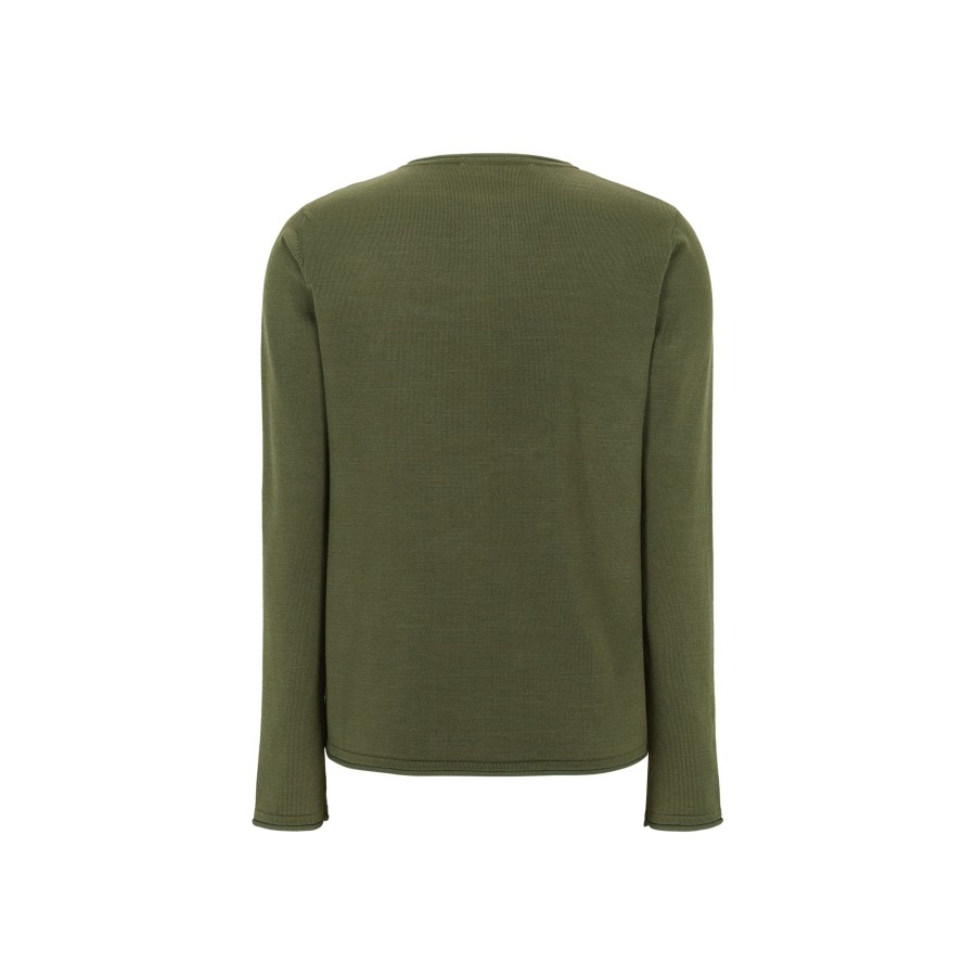 Overdele soft rebels | Soft Rebels Sr219-208 Marla O-Neck Roll Edge Knit Burnt Olive