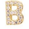 Accessories Pico | Pico M01014 Alphabet Crystal Stud Gold B Goldplated