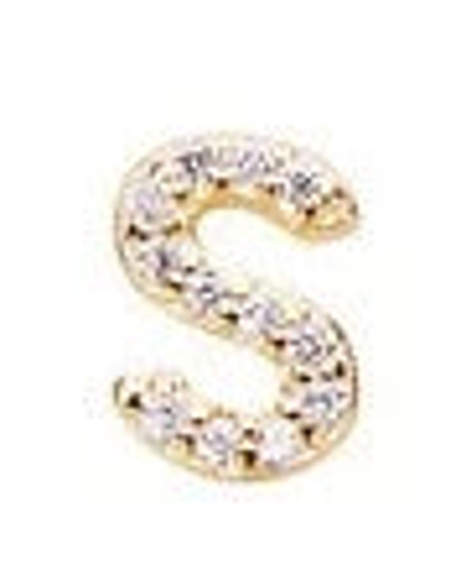 Accessories Pico | Pico M01014 Alphabet Crystal Stud Gold S Goldplated