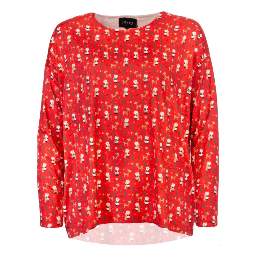 Overdele LIBERTÉ | Liberte 9504 Alma Jule Ls Top Red X-Mas