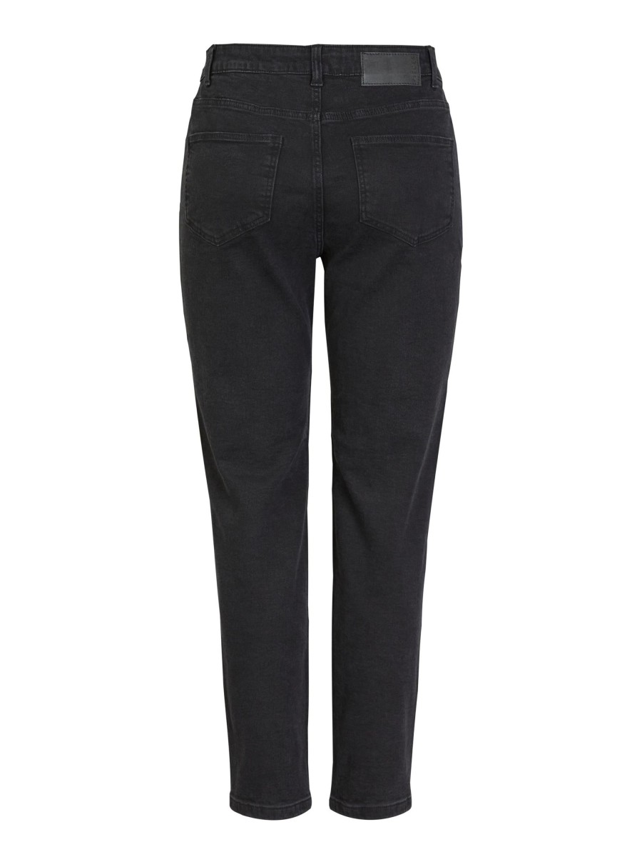 Underdele PIECES | Pieces Kesia Mom Hw Ankle Jeans Black