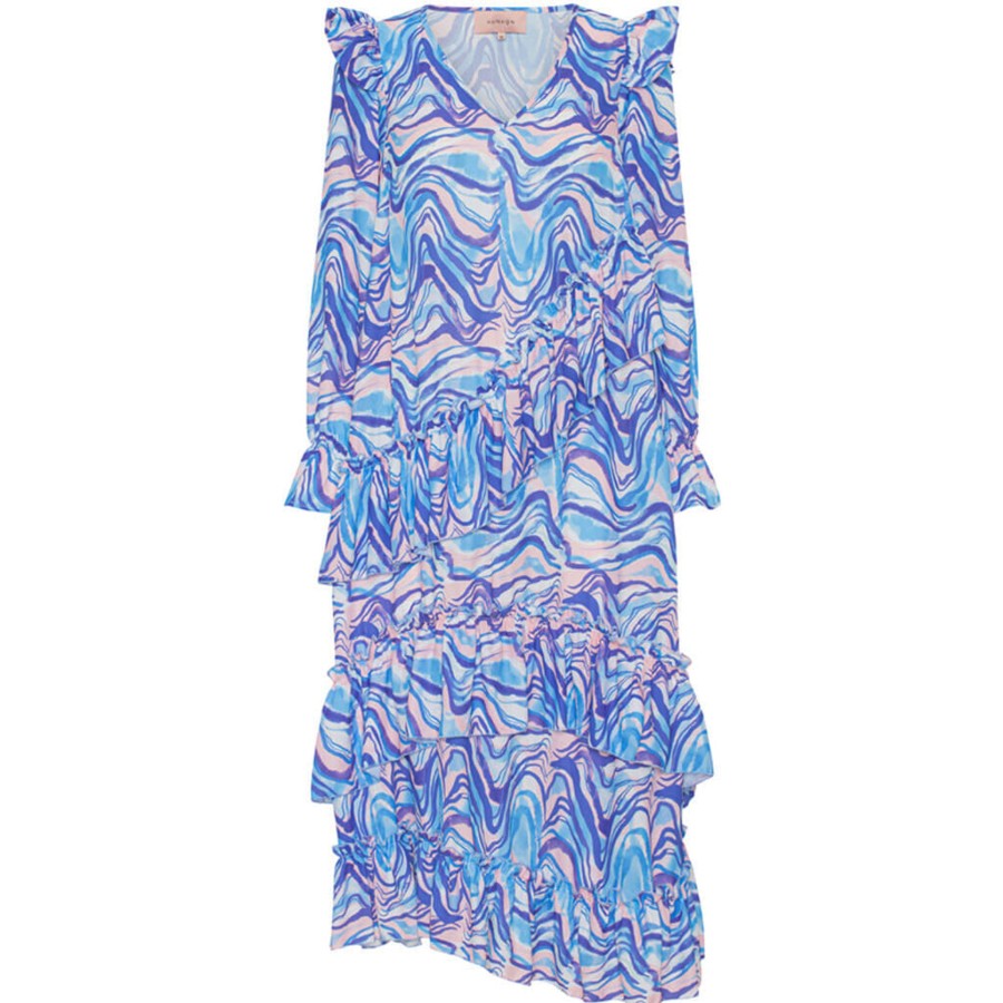 Overdele hunkøn | Hunkon 22513 Mabel Dress Blue Swirl Art Print