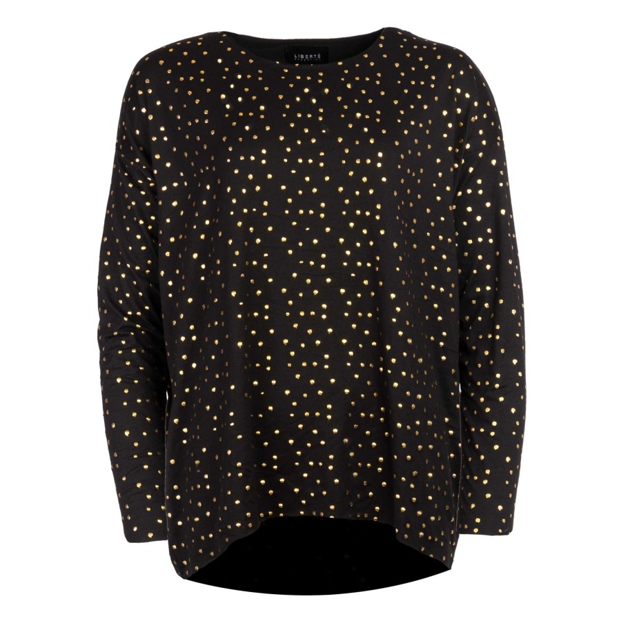 Overdele LIBERTÉ | Liberte 9504 Alma Ls Top Black Gold Dot